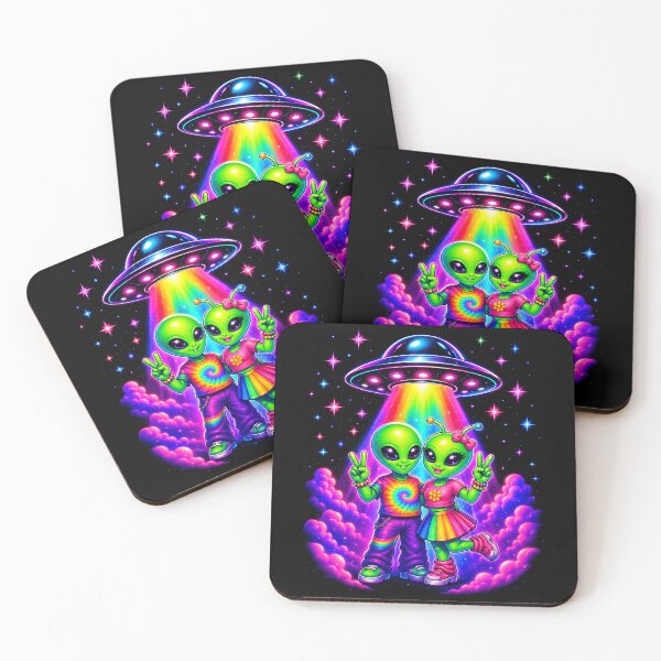 Item preview, UFO Alien Besties in Neon Space designed and sold by Victor Shadehorn.