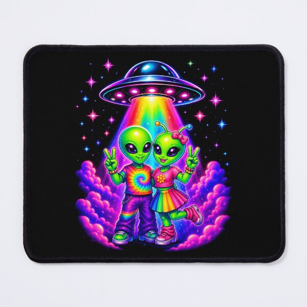 Item preview, UFO Alien Besties in Neon Space designed and sold by Victor Shadehorn.