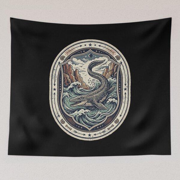 Item preview, Mosasaur Prehistoric Sea Creature Ocean Waves designed and sold by snowry.