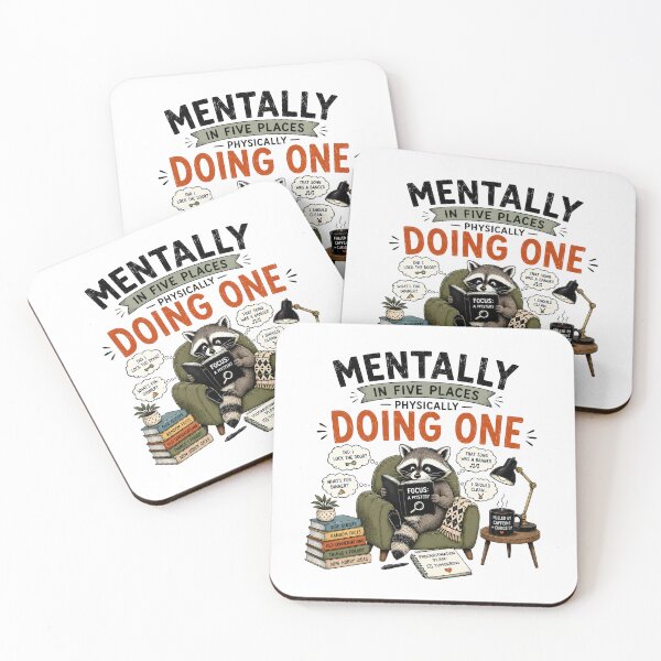 Item preview, ADHD Mentally In Five Places Physically Doing One Raccoon Neurodivergent Humor Quote designed and sold by Marti’s Shop Corner.