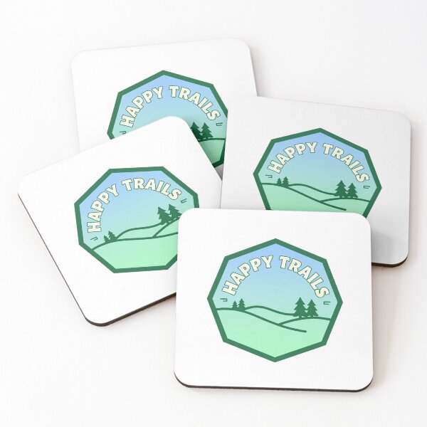 Item preview, Happy Trails Retro Hiking Mountain Pine Forest Octagon designed and sold by FestivityFinds.
