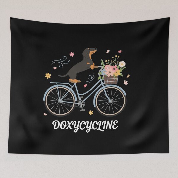 Item preview, dachshund dog riding bicycle designed and sold by saresublete.