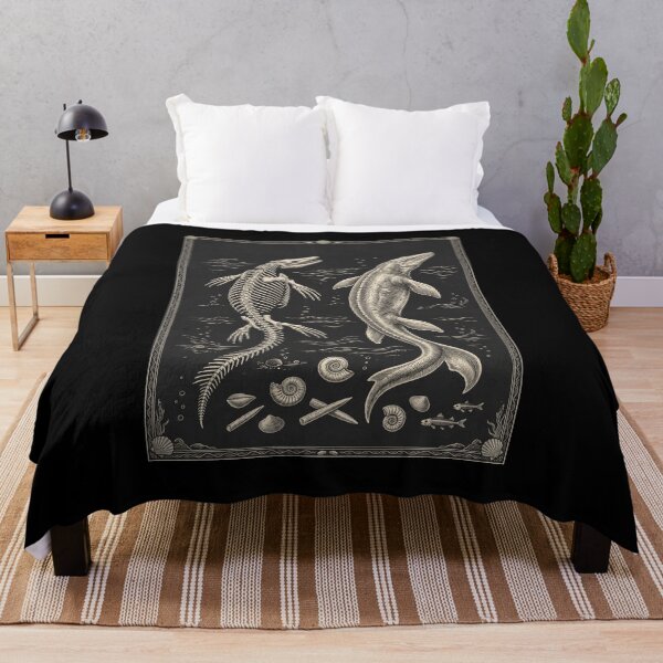 Item preview, Mosasaur Skeleton and Marine Reptile Fossil Art designed and sold by snowry.