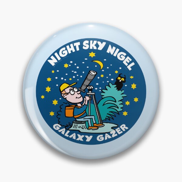 Item preview, Night Sky Nigel Galaxy Gazer Astronomy Cartoon designed and sold by Al Benge - NZ & Australian Art.