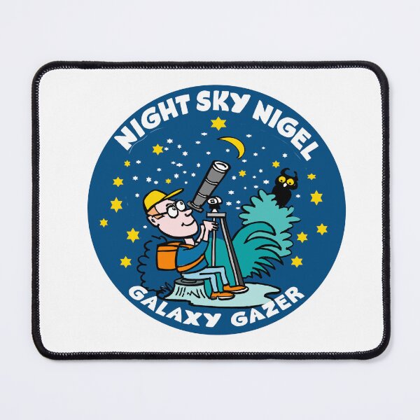 Item preview, Night Sky Nigel Galaxy Gazer Astronomy Cartoon designed and sold by Al Benge - NZ & Australian Art.