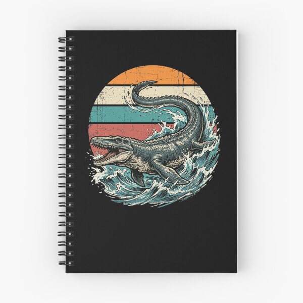 Item preview, Vintage Mosasaur Dinosaur Ocean Waves Retro Sunset designed and sold by snowry.