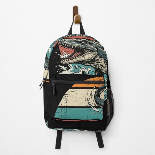 Item preview, Vintage Mosasaur Dinosaur Ocean Waves Retro Sunset designed and sold by snowry.