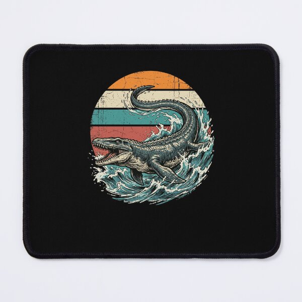 Item preview, Vintage Mosasaur Dinosaur Ocean Waves Retro Sunset designed and sold by snowry.