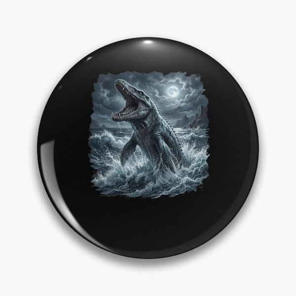 Item preview, Mosasaurus Sea Monster Night Ocean Waves designed and sold by snowry.