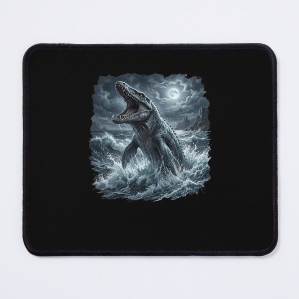 Item preview, Mosasaurus Sea Monster Night Ocean Waves designed and sold by snowry.