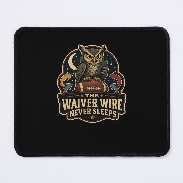 Item preview, The Waiver Wire Never Sleeps Fantasy Football Owl designed and sold by snowry.