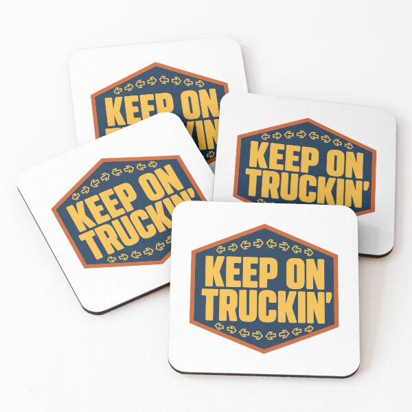 Item preview, Keep On Truckin Retro 70s Hexagon Arrow Badge designed and sold by FestivityFinds.