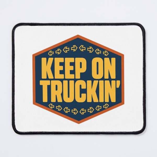 Item preview, Keep On Truckin Retro 70s Hexagon Arrow Badge designed and sold by FestivityFinds.
