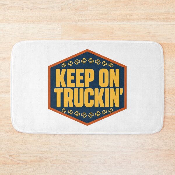 Item preview, Keep On Truckin Retro 70s Hexagon Arrow Badge designed and sold by FestivityFinds.