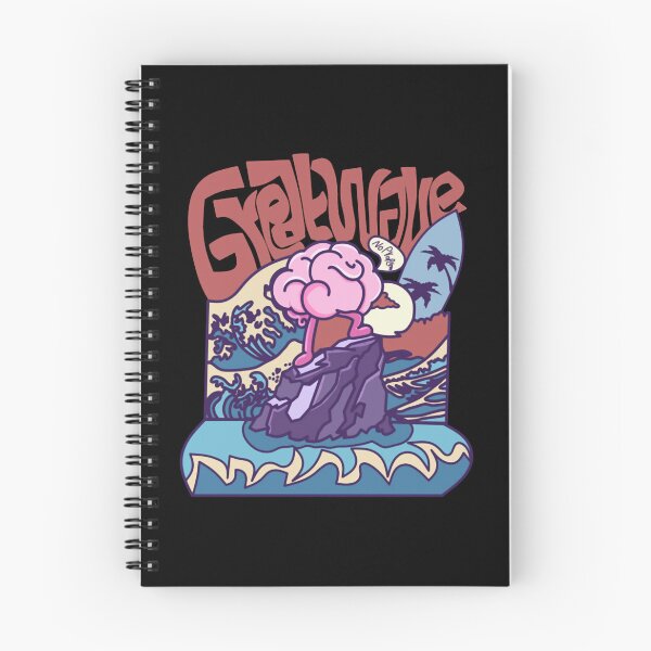 Item preview, Great Wave Surfing Brain Mental Health Humor Design designed and sold by BrainSoupShop.