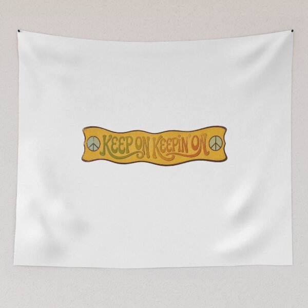 Item preview, Retro Keep On Keepin On Peace Sign Groovy 70s Banner designed and sold by FestivityFinds.