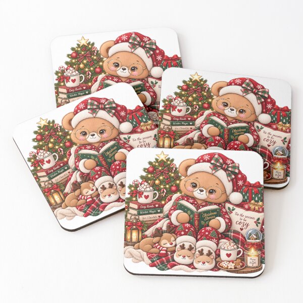 Item preview, Cozy Christmas Reading Bear designed and sold by PixelChaptersByKira.