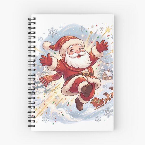 Item preview, Cute Jumping Santa Claus Christmas Illustration designed and sold by aikdreams.