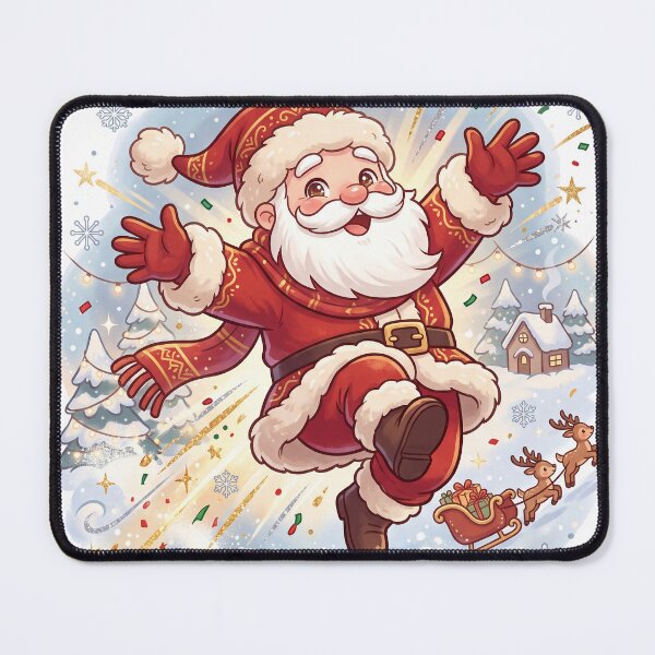 Item preview, Cute Jumping Santa Claus Christmas Illustration designed and sold by aikdreams.