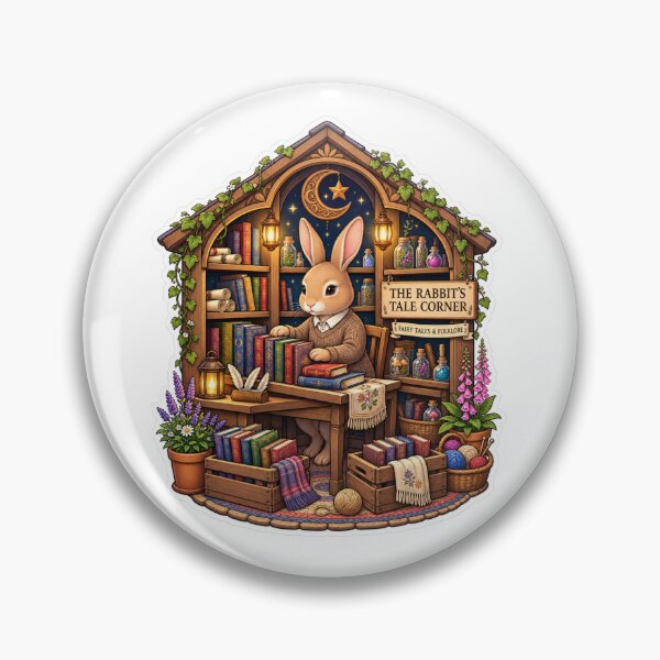 Item preview, The Rabbit’s Tale Corner | Fairy Tales & Folklore | Cozy Storybook Rabbit designed and sold by MrDev.
