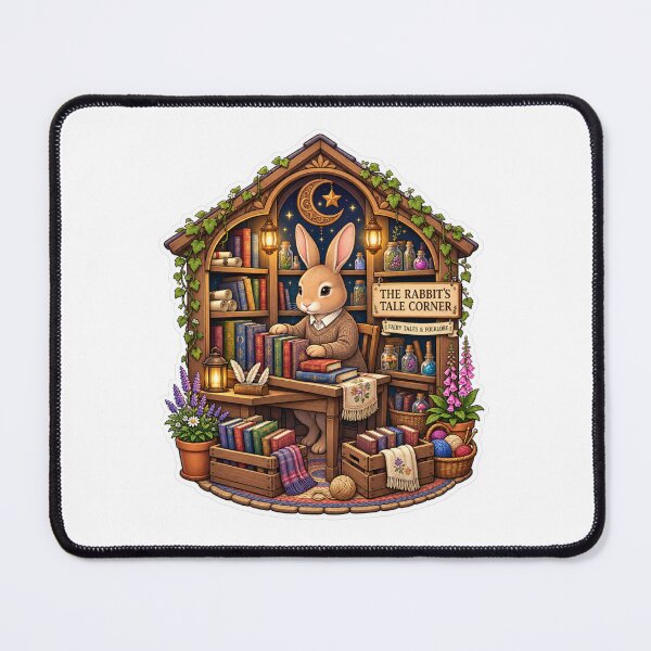 Item preview, The Rabbit’s Tale Corner | Fairy Tales & Folklore | Cozy Storybook Rabbit designed and sold by MrDev.