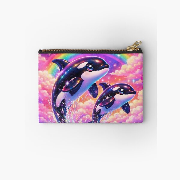 Item preview, Eat the Rich Cosmic Orcas Under Rainbow designed and sold by Victor Shadehorn.