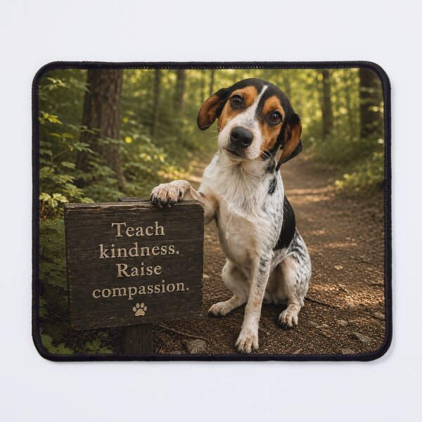 Item preview, Teach Them Kindness – Puppy Animal Welfare Woodland Art designed and sold by RescueHeart10.