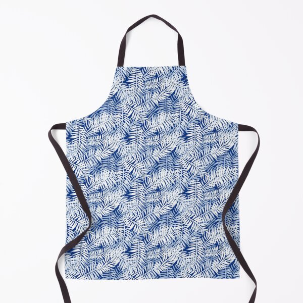 Item preview, Palm leaves white and blue retro tropical pattern designed and sold by fuzzyfox.