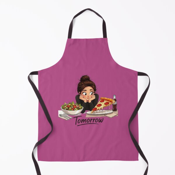 Item preview, Diet Tomorrow Funny Girl Choosing Pizza Over Salad Illustration designed and sold by Northern Glow Art.