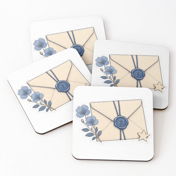 Item preview, Blue Wax Seal Envelope Sticker , Vintage Pen Pal Stationery Art designed and sold by maouriworld.