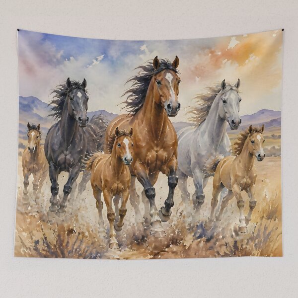 Item preview, Watercolor Wild Brumbies Running Free by Orikall designed and sold by HippieWorks.
