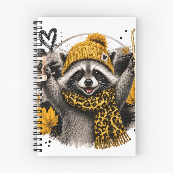 Item preview, Cute Trash Panda Raccoon Wearing Beanie And Leopard Scarf Holding Coffee designed and sold by Unique personality⭐⭐⭐⭐⭐.