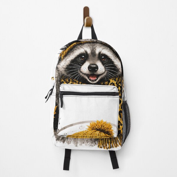 Item preview, Cute Trash Panda Raccoon Wearing Beanie And Leopard Scarf Holding Coffee designed and sold by Unique personality⭐⭐⭐⭐⭐.