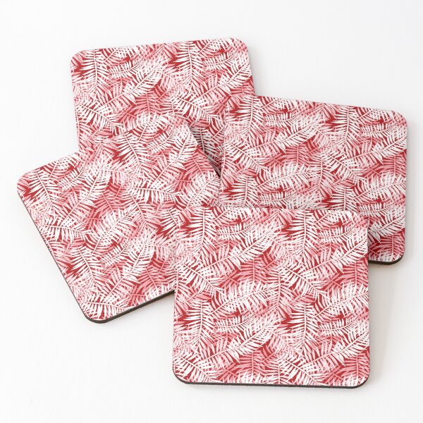 Item preview, Palm leaves white and red retro tropical pattern designed and sold by fuzzyfox.