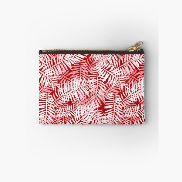 Item preview, Palm leaves white and red retro tropical pattern designed and sold by fuzzyfox.