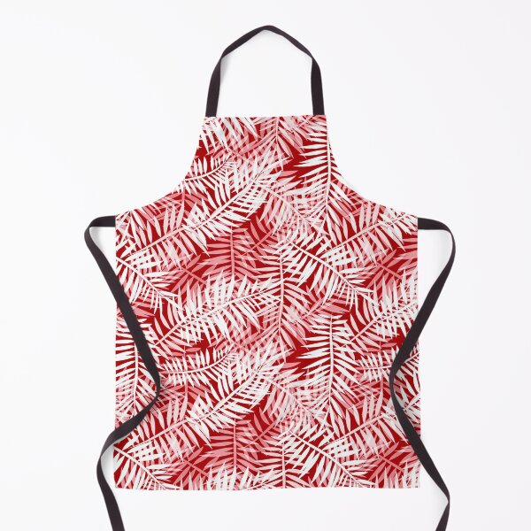 Item preview, Palm leaves white and red retro tropical pattern designed and sold by fuzzyfox.