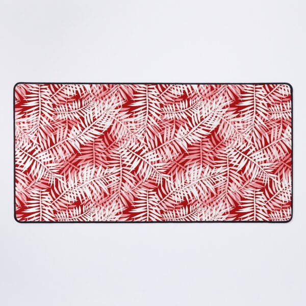 Item preview, Palm leaves white and red retro tropical pattern designed and sold by fuzzyfox.