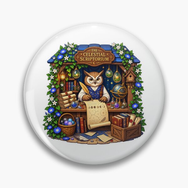 Item preview, The Celestial Scriptorium | Magical Owl Scribe | Enchanted Fantasy Writing designed and sold by MrDev.