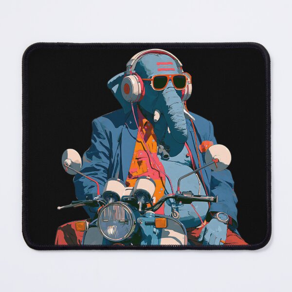 Item preview, Cool Elephant Riding Classic Scooter Blue Blazer Pop Art designed and sold by PANNARUK THAILAND.