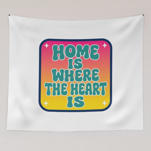 Item preview, Retro Home Is Where The Heart Is Sunset Gradient Groovy designed and sold by FestivityFinds.