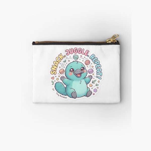 Item preview, Teal Platypus – Kawaii "Snack Juggle Repeat" Sticker designed and sold by Chipkooo.