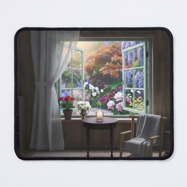 Item preview, Sunlit Window Garden Serenity Photo Print designed and sold by Shutter & Light Studio .