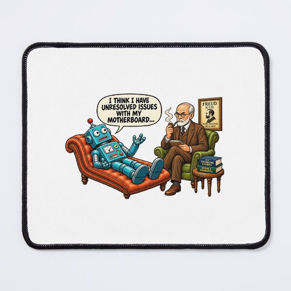 Item preview, Robot Therapy – Unresolved Motherboard Issues | Funny AI Psychology designed and sold by YourOldMate.