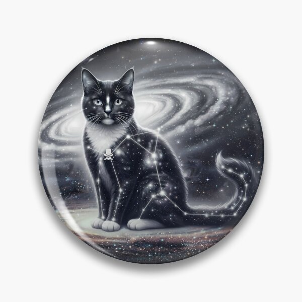Item preview, Cosmic Tuxedo Cat: Starlight Gentleman & Monochrome Galaxy Guardian designed and sold by SOOstudio73.