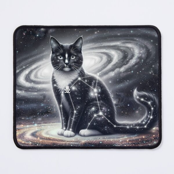 Item preview, Cosmic Tuxedo Cat: Starlight Gentleman & Monochrome Galaxy Guardian designed and sold by SOOstudio73.
