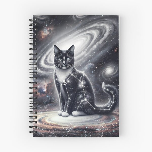 Item preview, Cosmic Tuxedo Cat: Starlight Gentleman & Monochrome Galaxy Guardian designed and sold by SOOstudio73.