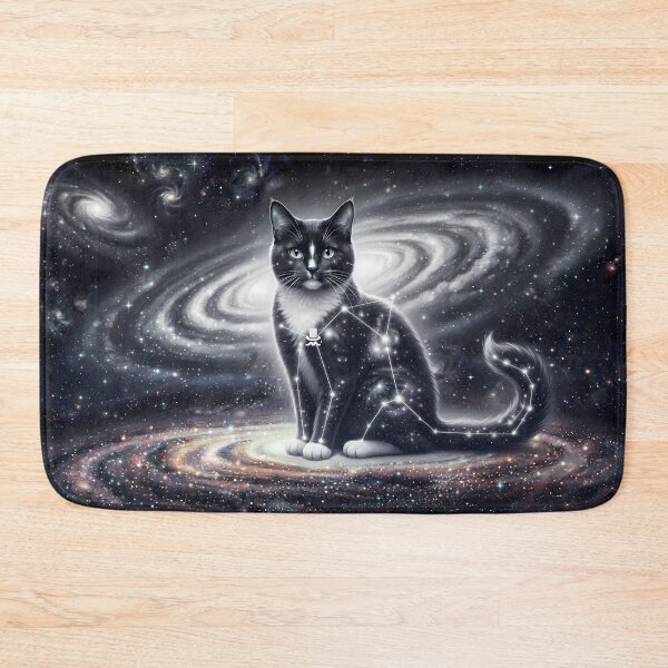 Item preview, Cosmic Tuxedo Cat: Starlight Gentleman & Monochrome Galaxy Guardian designed and sold by SOOstudio73.
