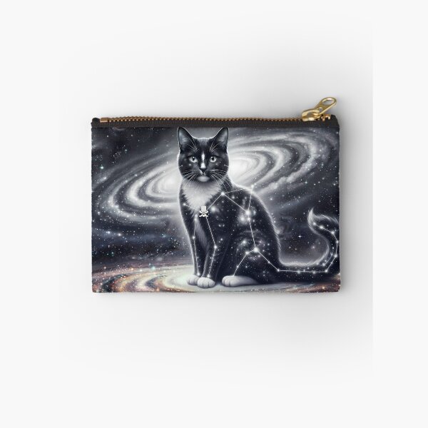 Item preview, Cosmic Tuxedo Cat: Starlight Gentleman & Monochrome Galaxy Guardian designed and sold by SOOstudio73.