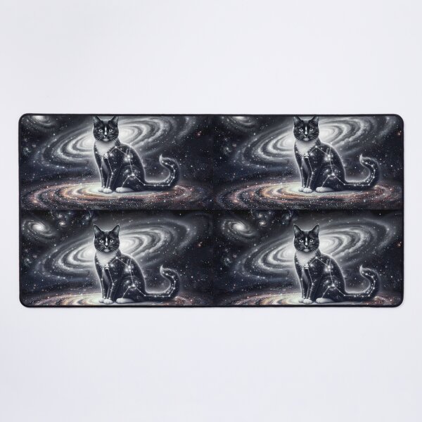 Item preview, Cosmic Tuxedo Cat: Starlight Gentleman & Monochrome Galaxy Guardian designed and sold by SOOstudio73.