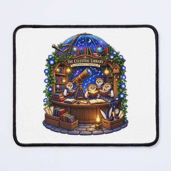 Item preview, The Celestial Library | Owl Astronomers & Magical Books | Fantasy Astronomy designed and sold by MrDev.